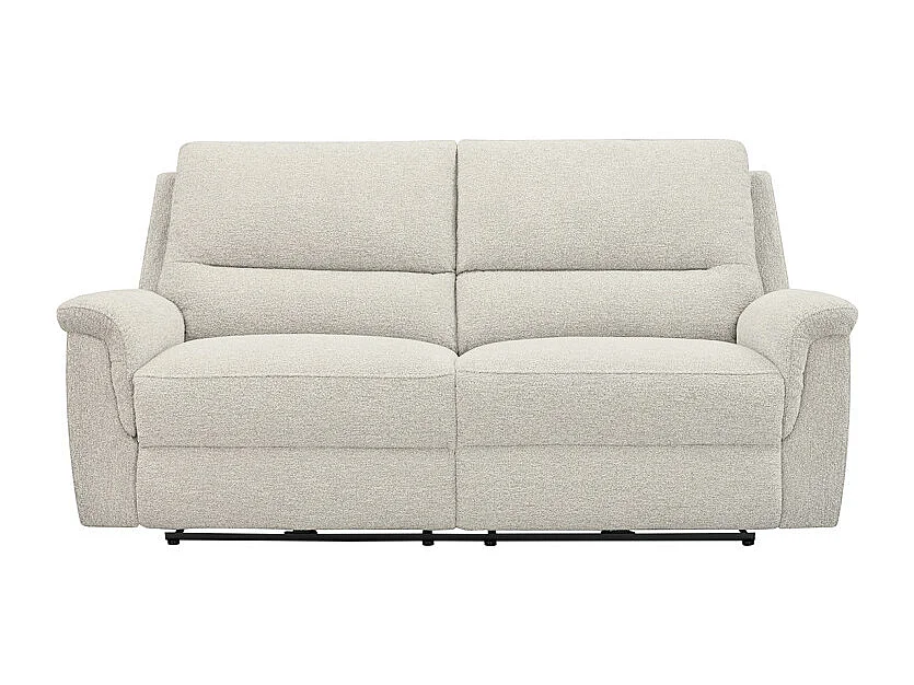 Canapé relax électrique 3 places en tissu doux beige – LEONIE
