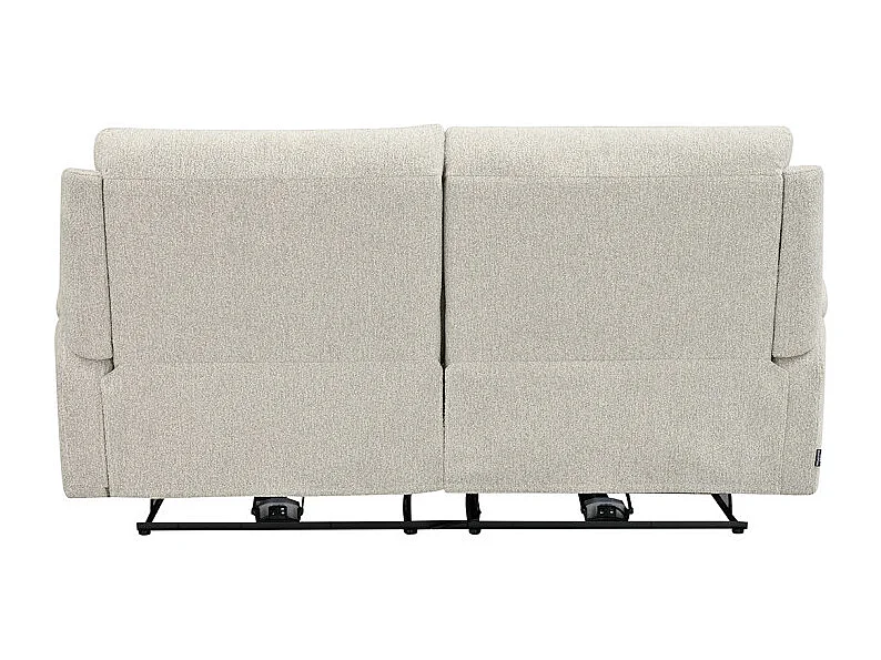 Canapé relax électrique 3 places en tissu doux beige – LEONIE
