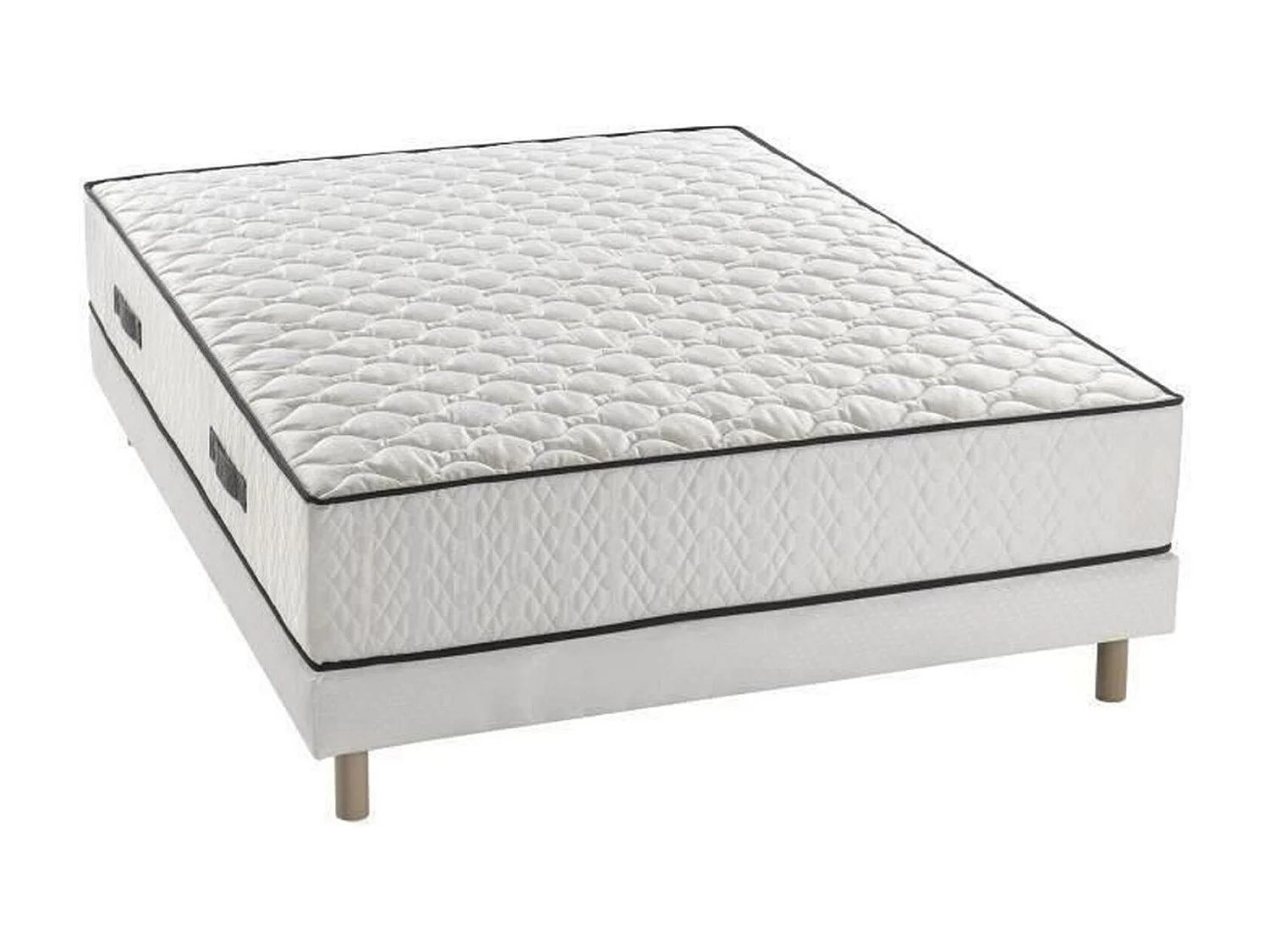 Ensemble matelas équilibré + sommier 140 x 190 x 24 cm - Ressorts - 7 zones