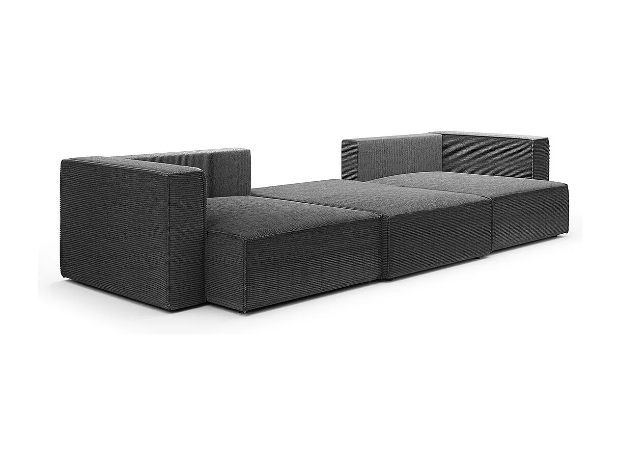 Canapé U 5 places convertible coffre Jimmy Gris