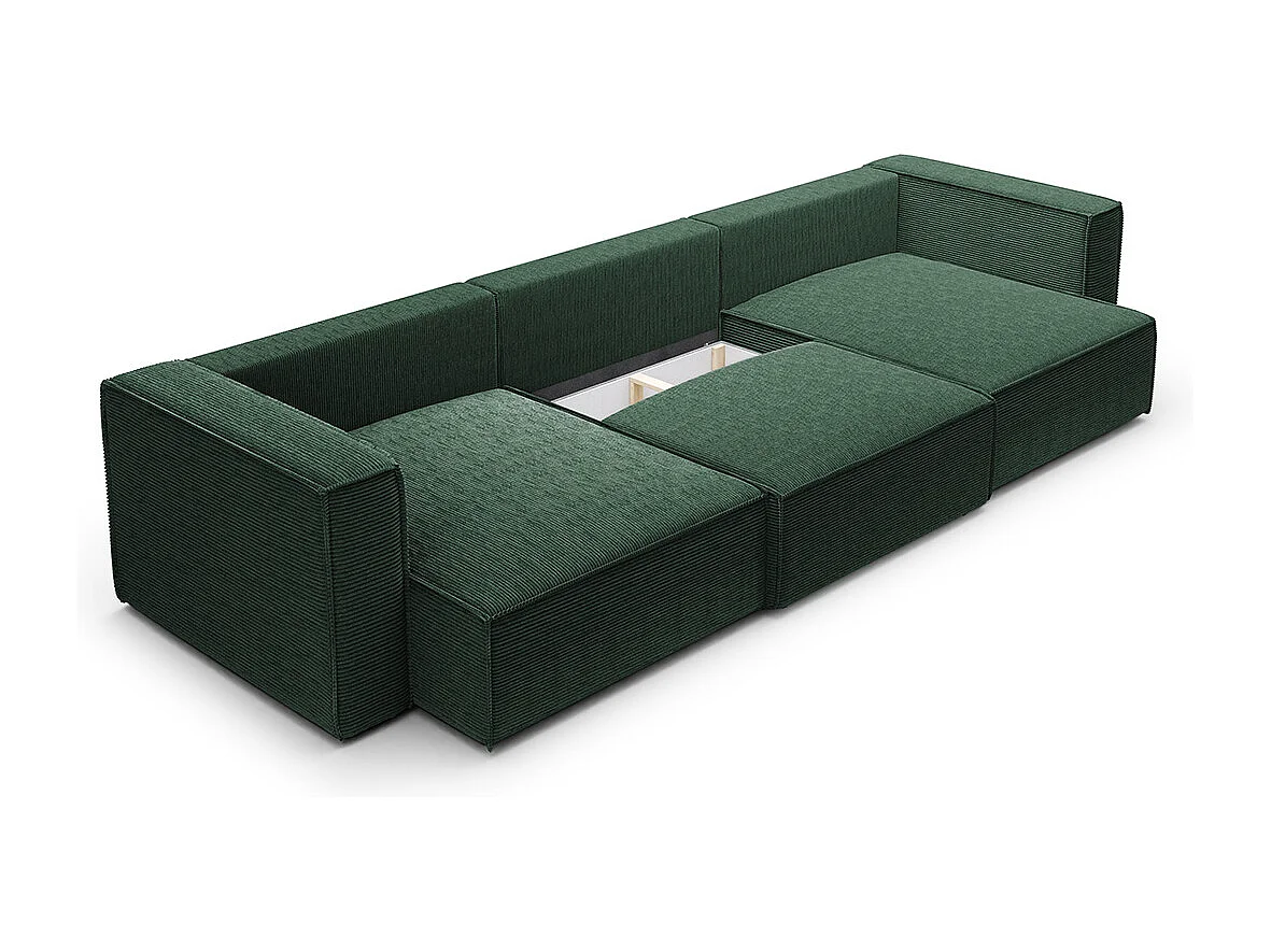 Canapé U 5 places convertible coffre Jimmy Vert sapin