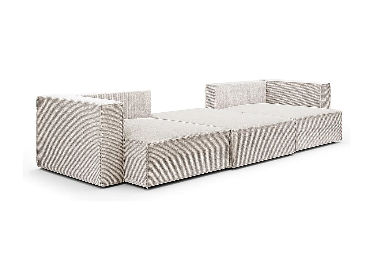 Canapé U 5 places convertible coffre Jimmy Blanc cassé