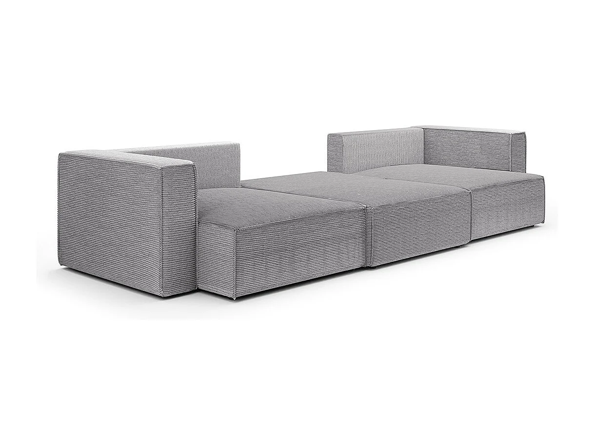 Canapé U 5 places convertible coffre Jimmy Gris clair