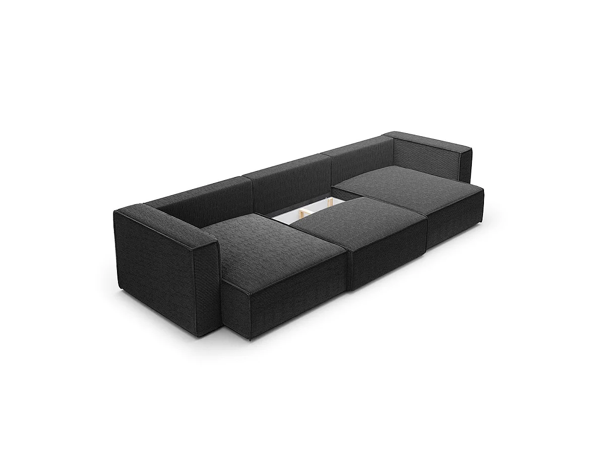 5-sitsig U-soffa med sovfunktion och förvaringsutrymme Jimmy Svart