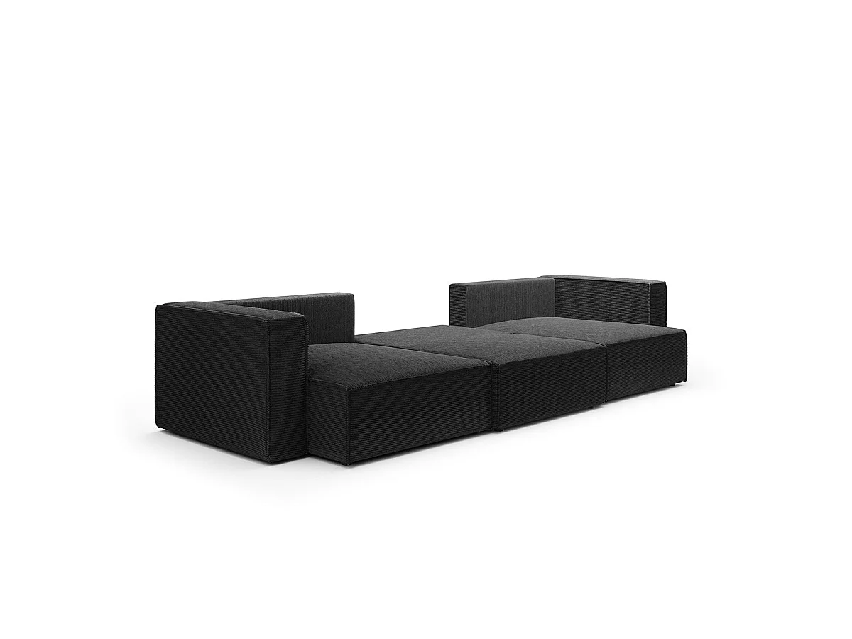 5-sitsig U-soffa med sovfunktion och förvaringsutrymme Jimmy Svart
