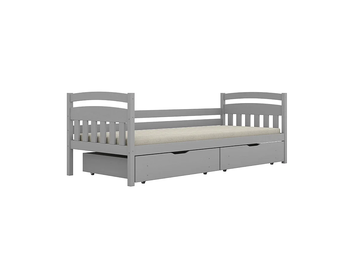 Bed 90x200 inclusief lattenbodem en laden Tosia Grijs