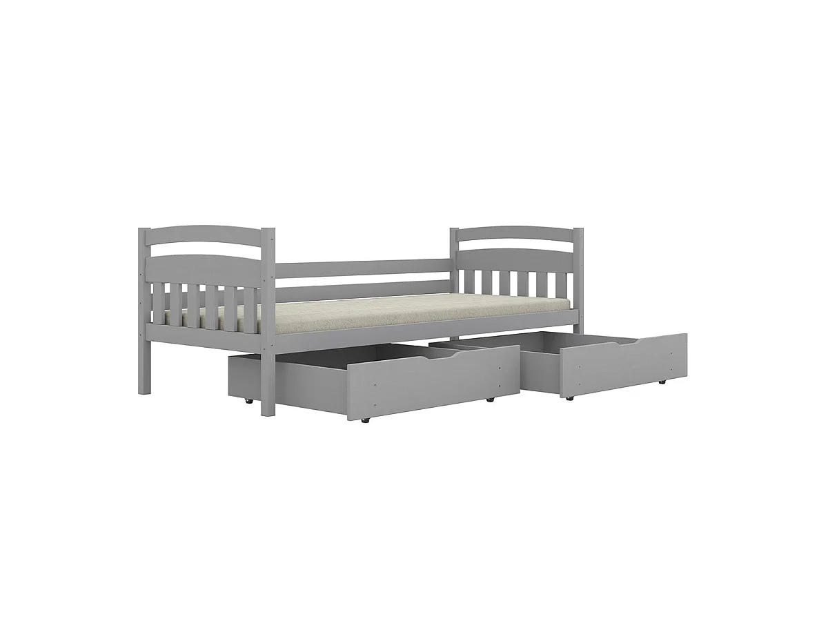 Bed 90x200 inclusief lattenbodem en laden Tosia Grijs