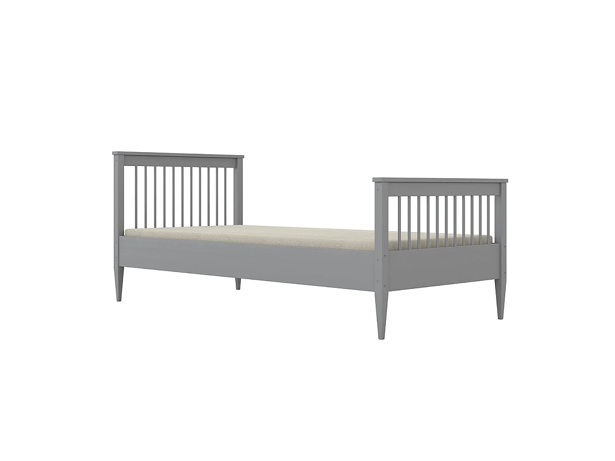 Lit 90x200 sommier inclus Emilia Gris