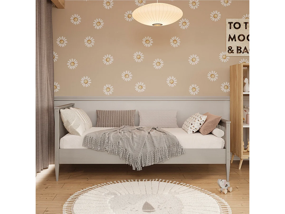 Lit 90x200 sommier inclus Emilia Gris