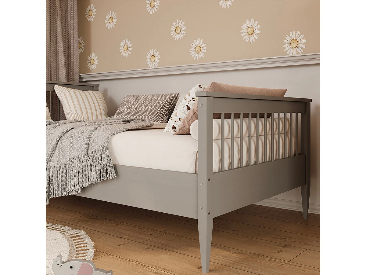 Lit 90x200 sommier inclus Emilia Gris