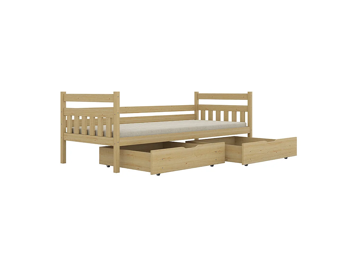 Cama 90x200 con somier y cajones incluidos David Madera