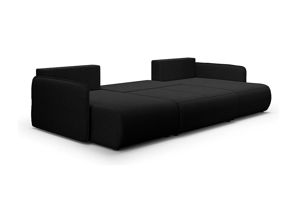 Canapé U 5 places convertible coffre Claudio Noir