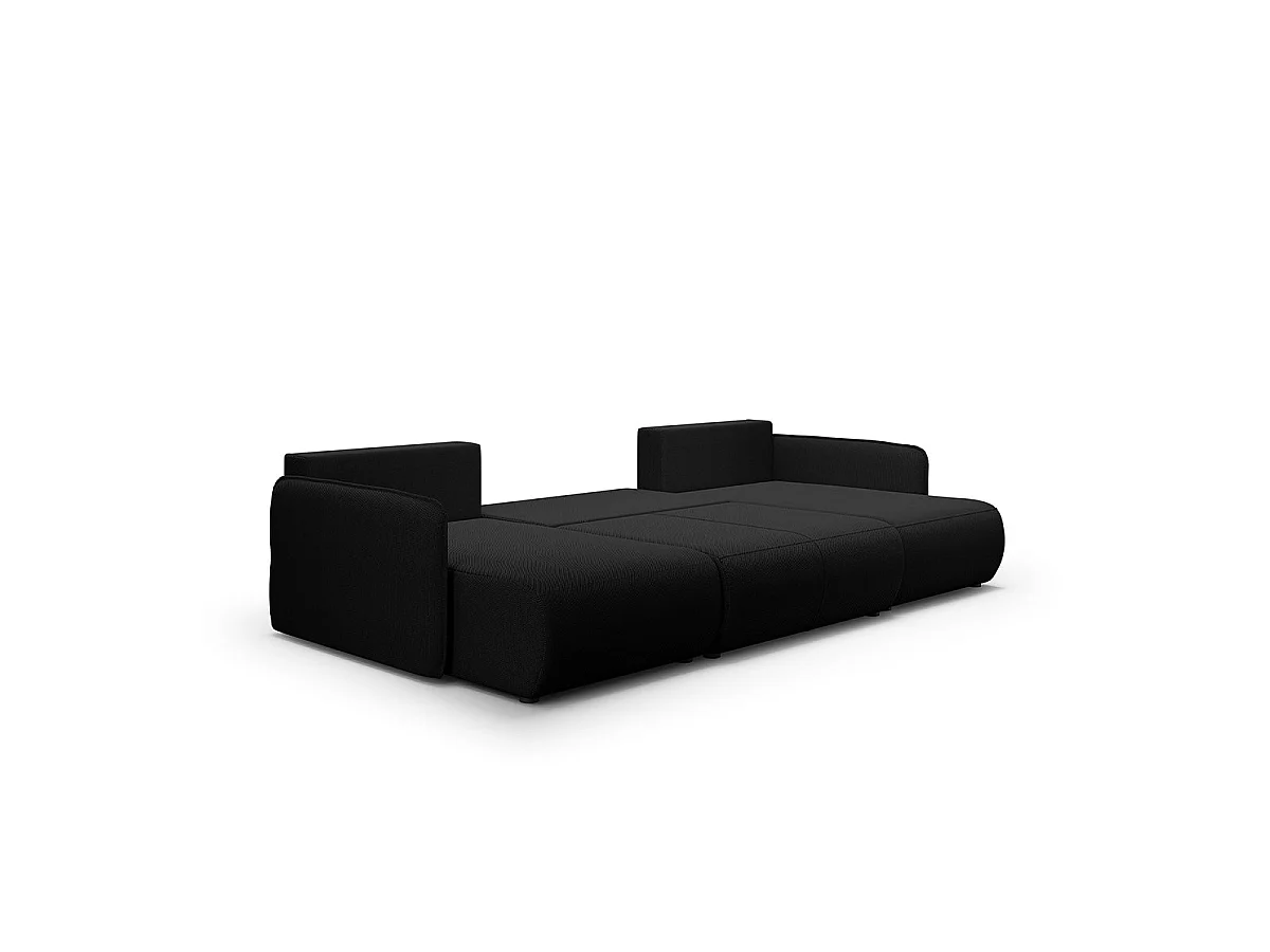 U-soffa 5 sittplatser bäddsoffa med förvaringsutrymme Claudio Svart
