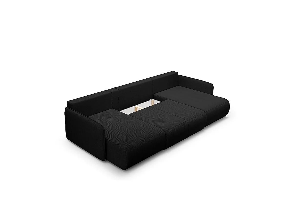 U-soffa 5 sittplatser bäddsoffa med förvaringsutrymme Claudio Svart