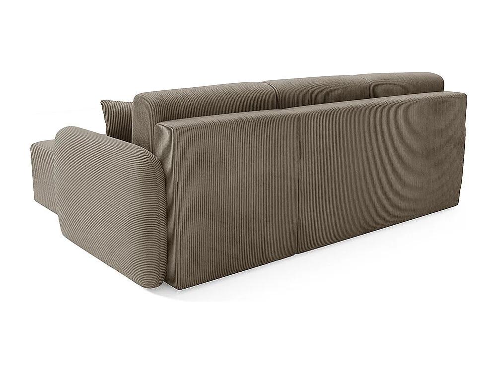 Canapé d'angle réversible et convertible 3 places avec coffre Dora Taupe