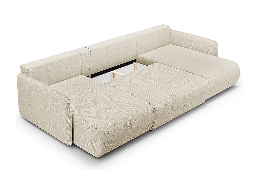 Canapé U 5 places convertible coffre Claudio Beige