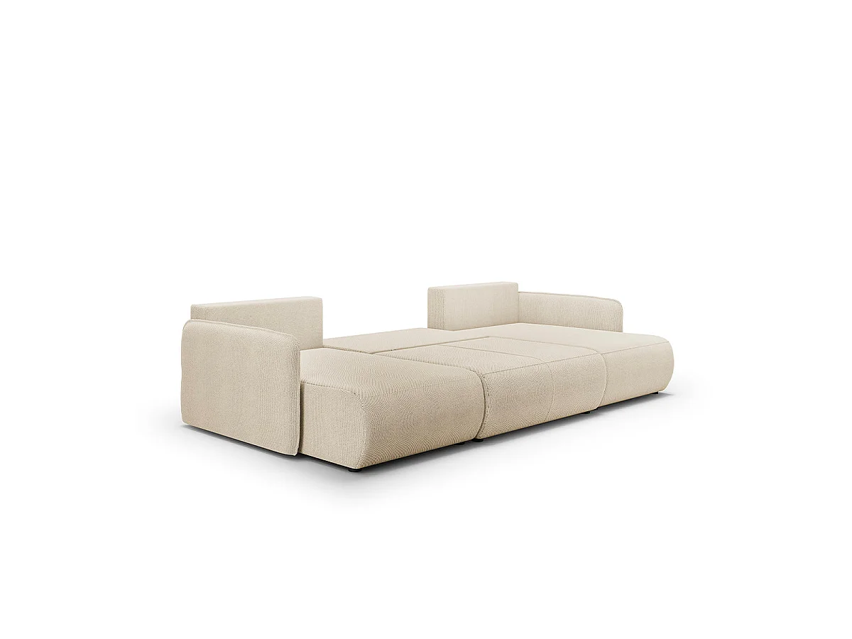 U-soffa 5 sittplatser bäddsoffa med förvaringsutrymme Claudio Beige