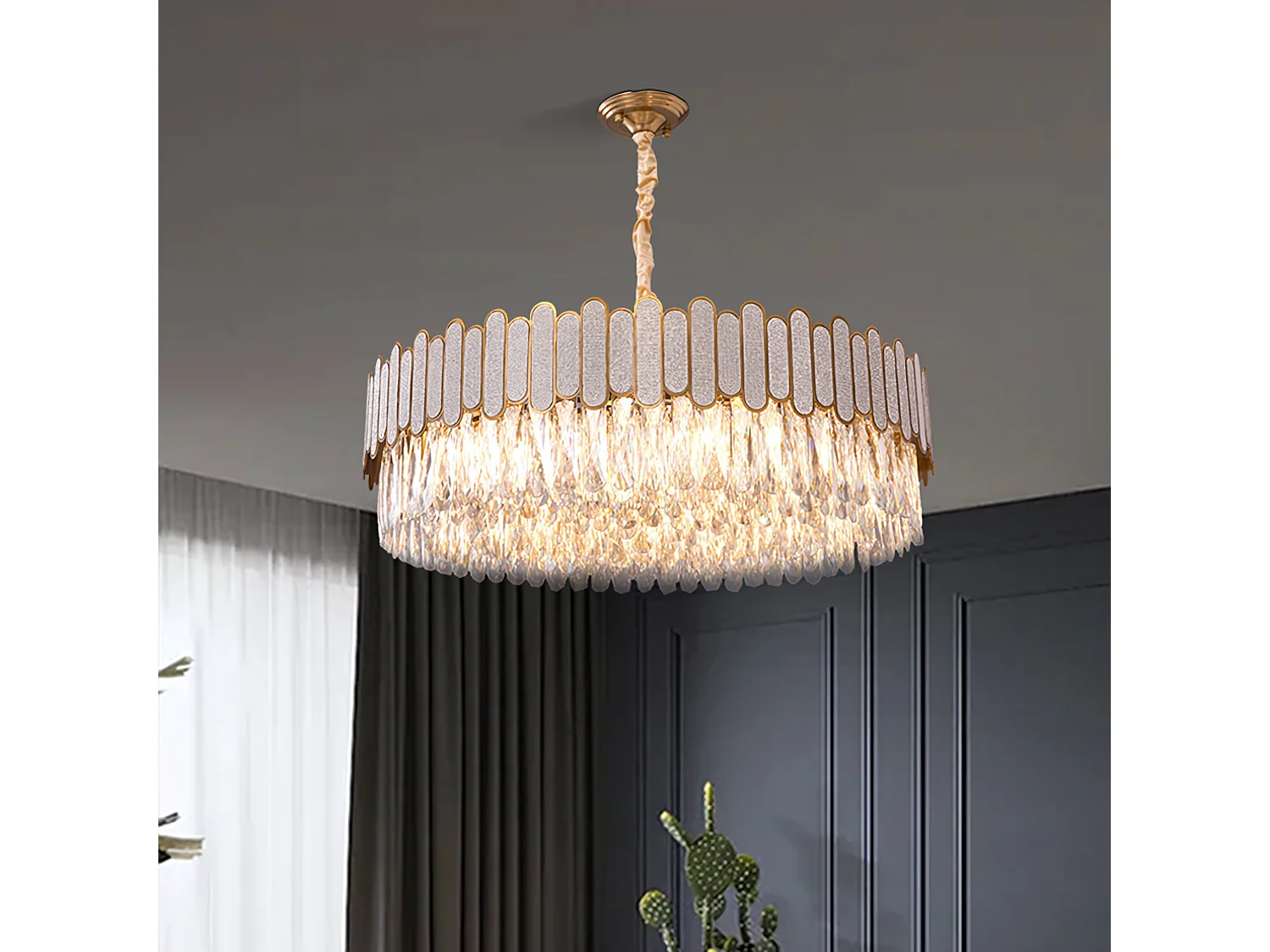 Lampe Suspendue Toolight App1747-8Cp 60Cm Gold