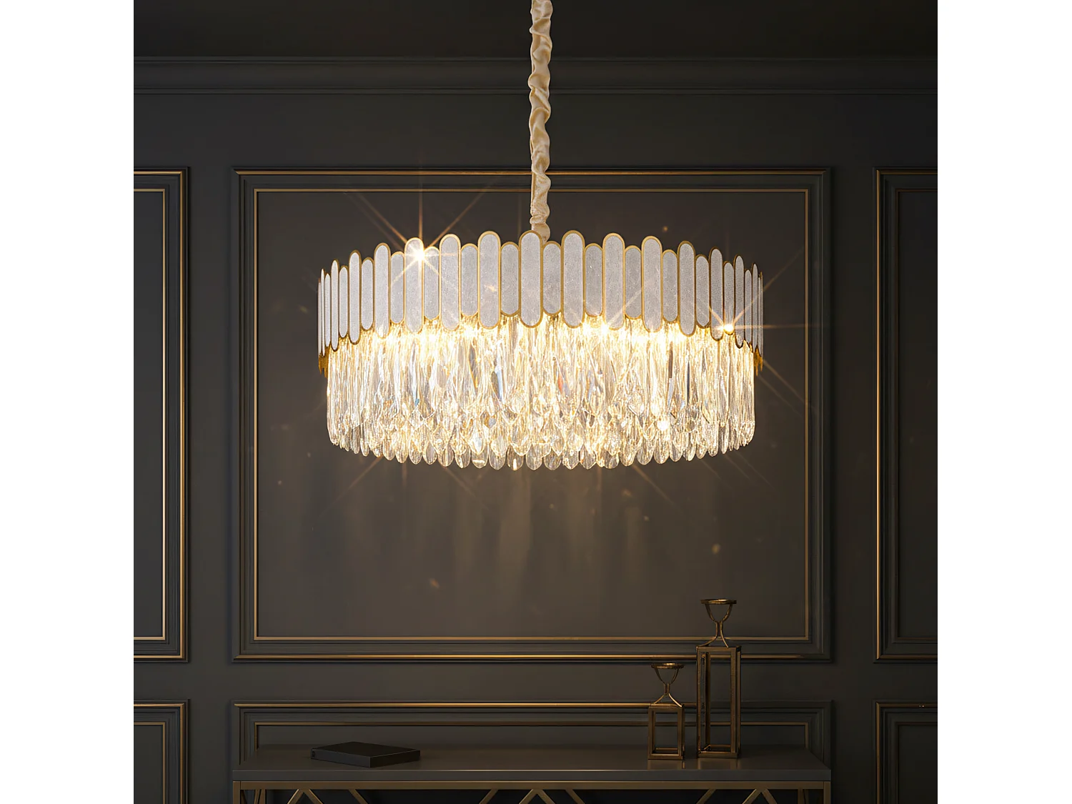 Lampe Suspendue Toolight App1747-8Cp 60Cm Gold