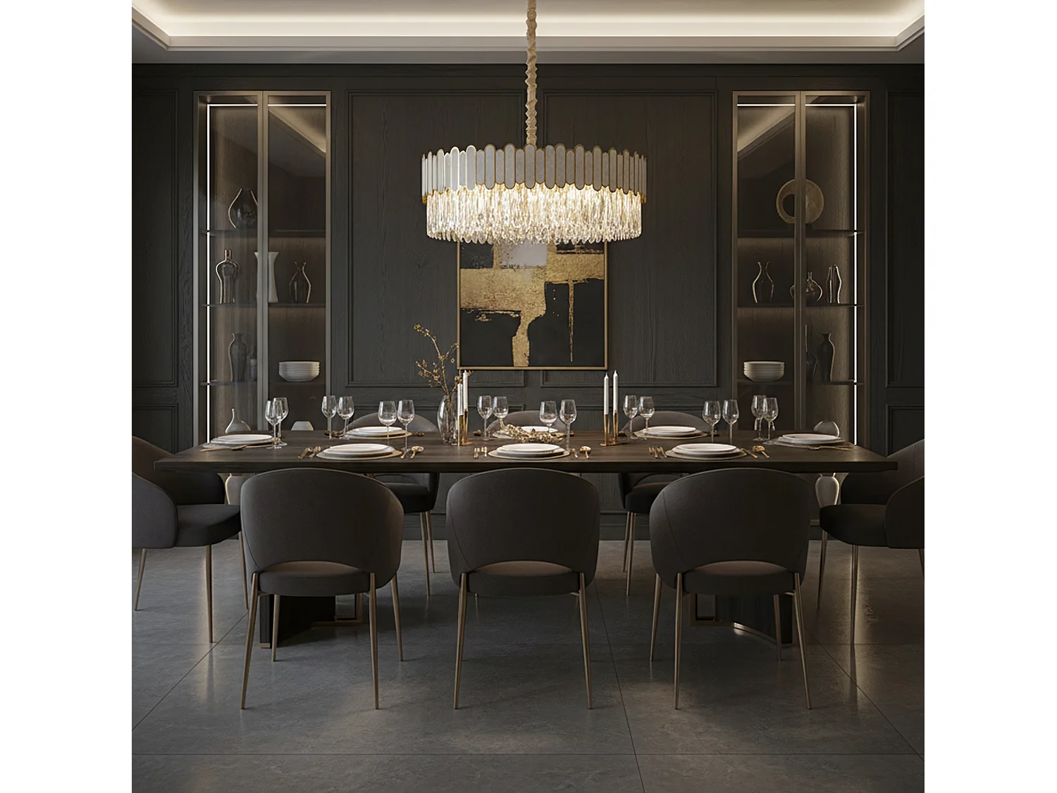 Lampe Suspendue Toolight App1747-8Cp 60Cm Gold