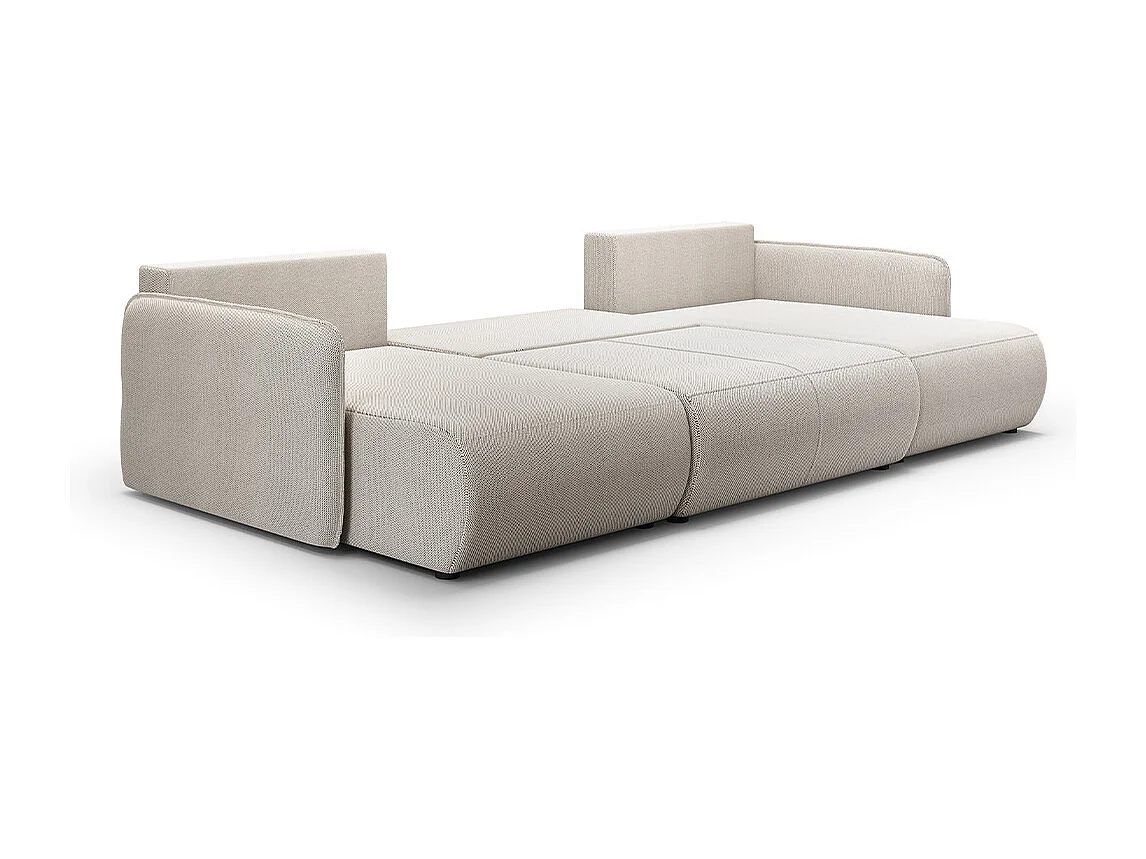 Canapé U 5 places convertible coffre Claudio Gris clair