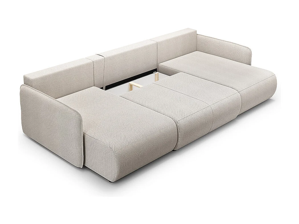 Canapé U 5 places convertible coffre Claudio Gris clair
