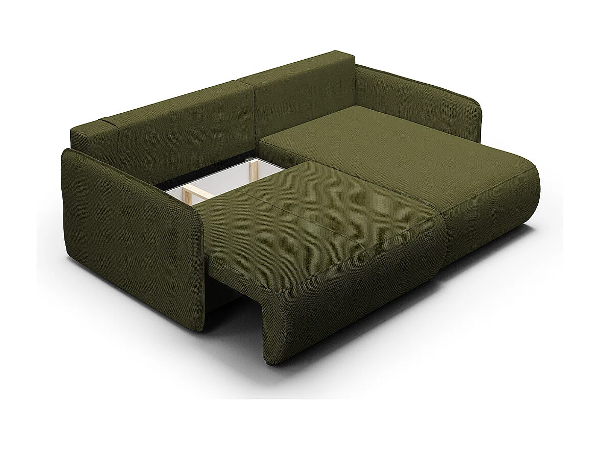 Canapé d'angle réversible et convertible 3 places avec coffre Claudio Vert