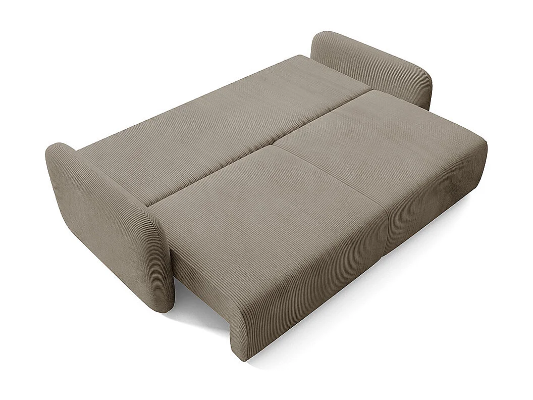Canapé convertible 3 places avec coffre Dora Taupe