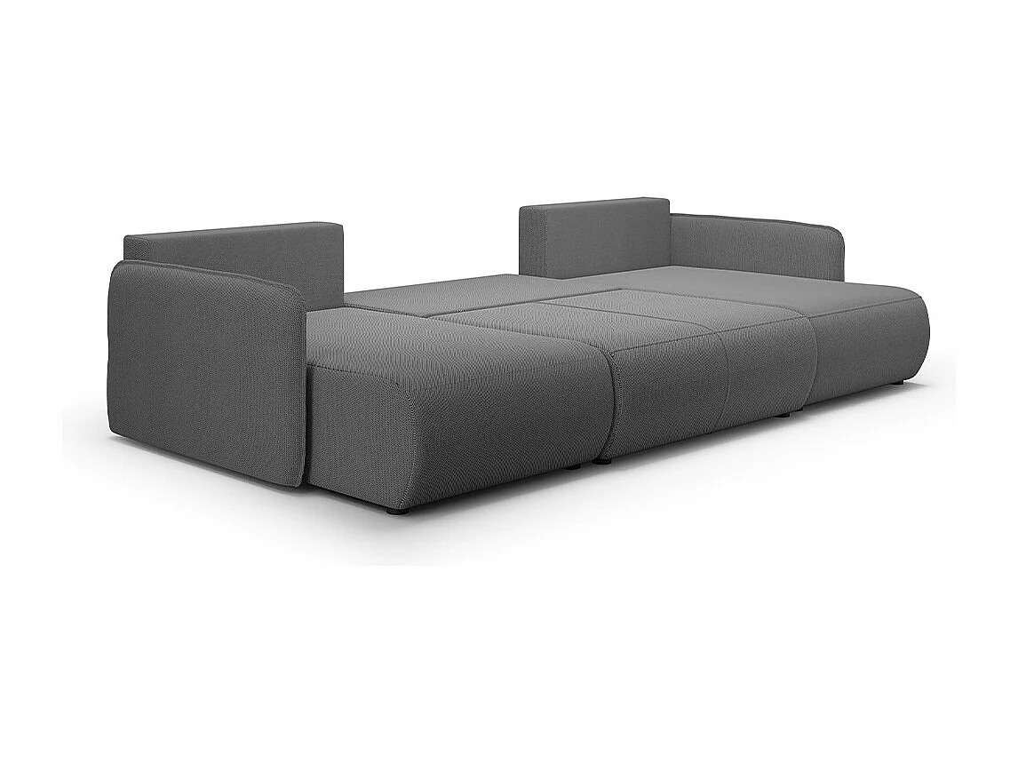 Canapé U 5 places convertible coffre Claudio Gris foncé