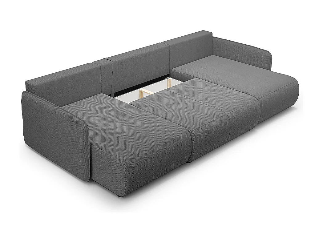 Canapé U 5 places convertible coffre Claudio Gris foncé