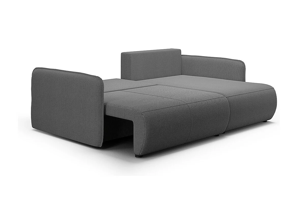 Canapé d'angle réversible et convertible 3 places avec coffre Claudio Gris foncé