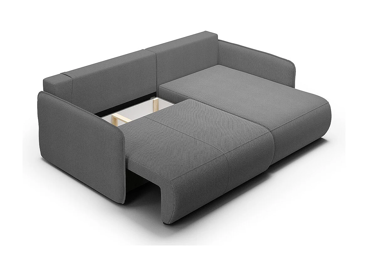 Canapé d'angle réversible et convertible 3 places avec coffre Claudio Gris foncé