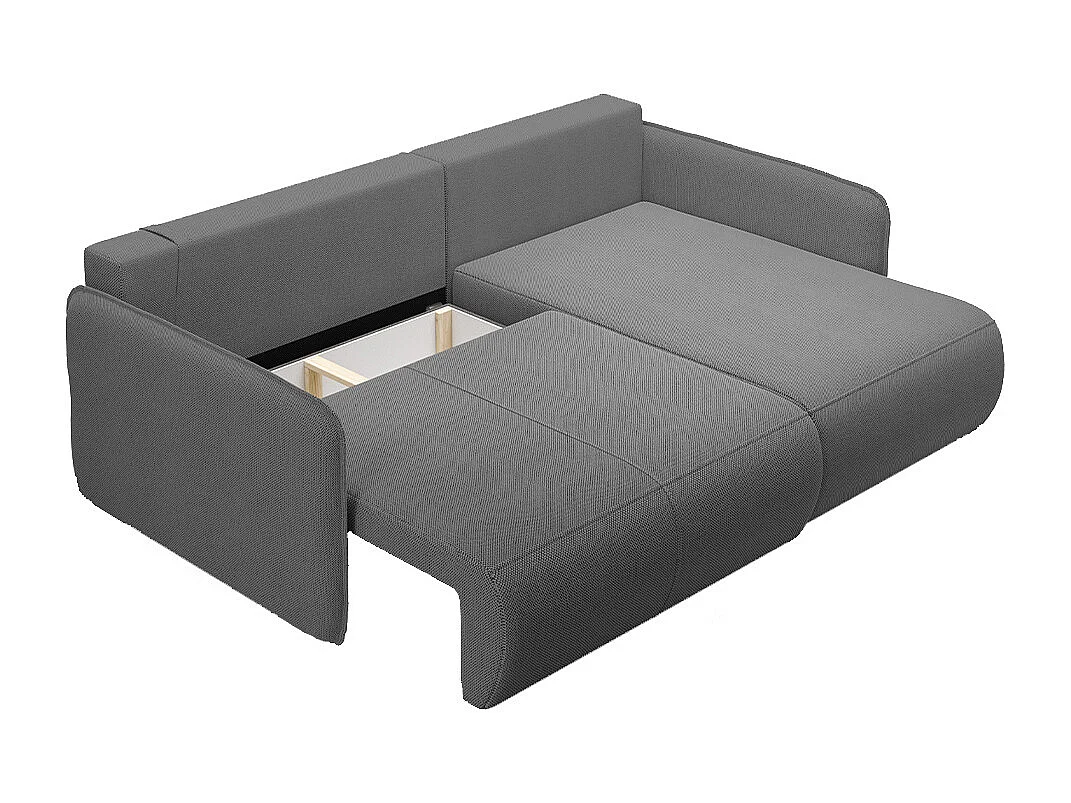 Canapé d'angle réversible et convertible 3 places avec coffre Claudio Gris foncé