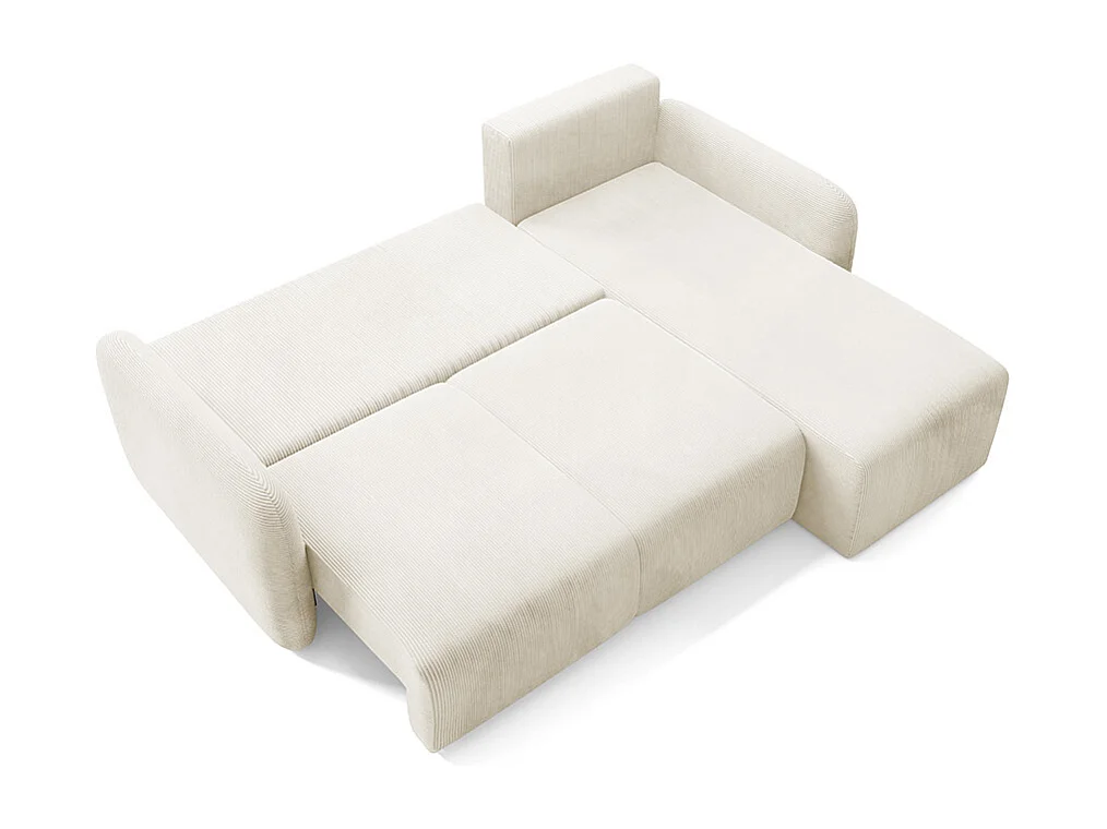 Canapé d'angle réversible et convertible 3 places avec coffre Dora Beige