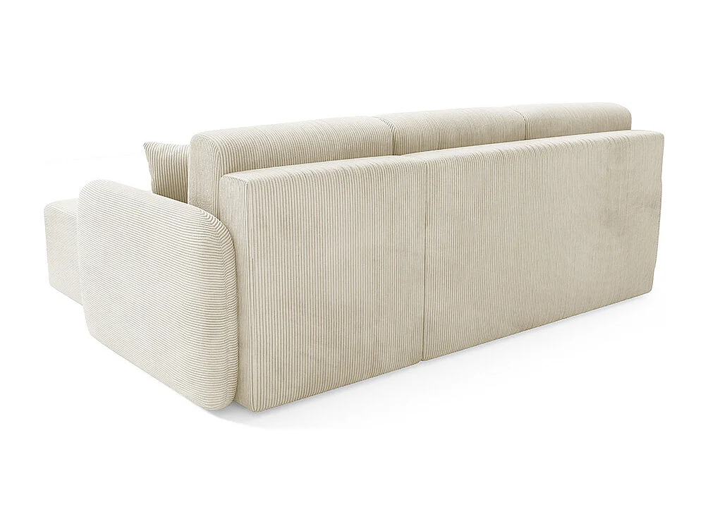 Canapé d'angle réversible et convertible 3 places avec coffre Dora Beige