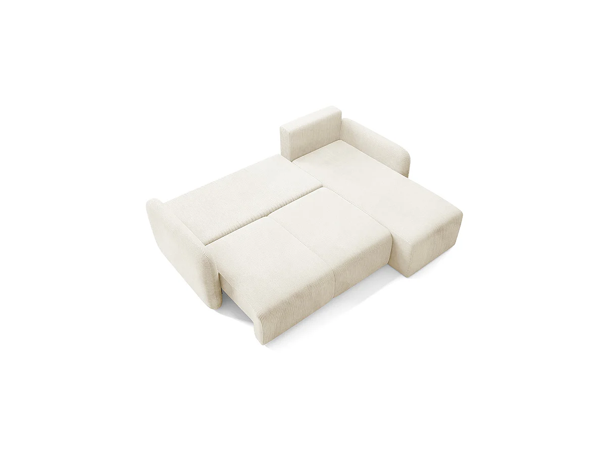 Vändbar och utdragbar 3-sitsig hörnsoffa med förvaringsutrymme Dora Beige