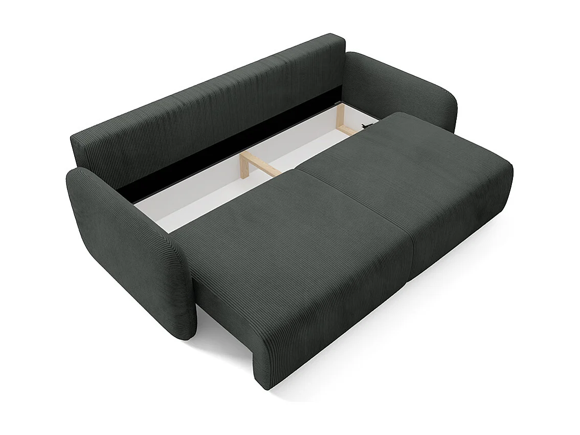 Canapé convertible 3 places avec coffre Dora Gris foncé