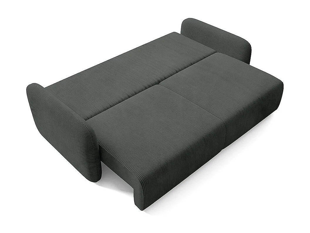 Canapé convertible 3 places avec coffre Dora Gris foncé