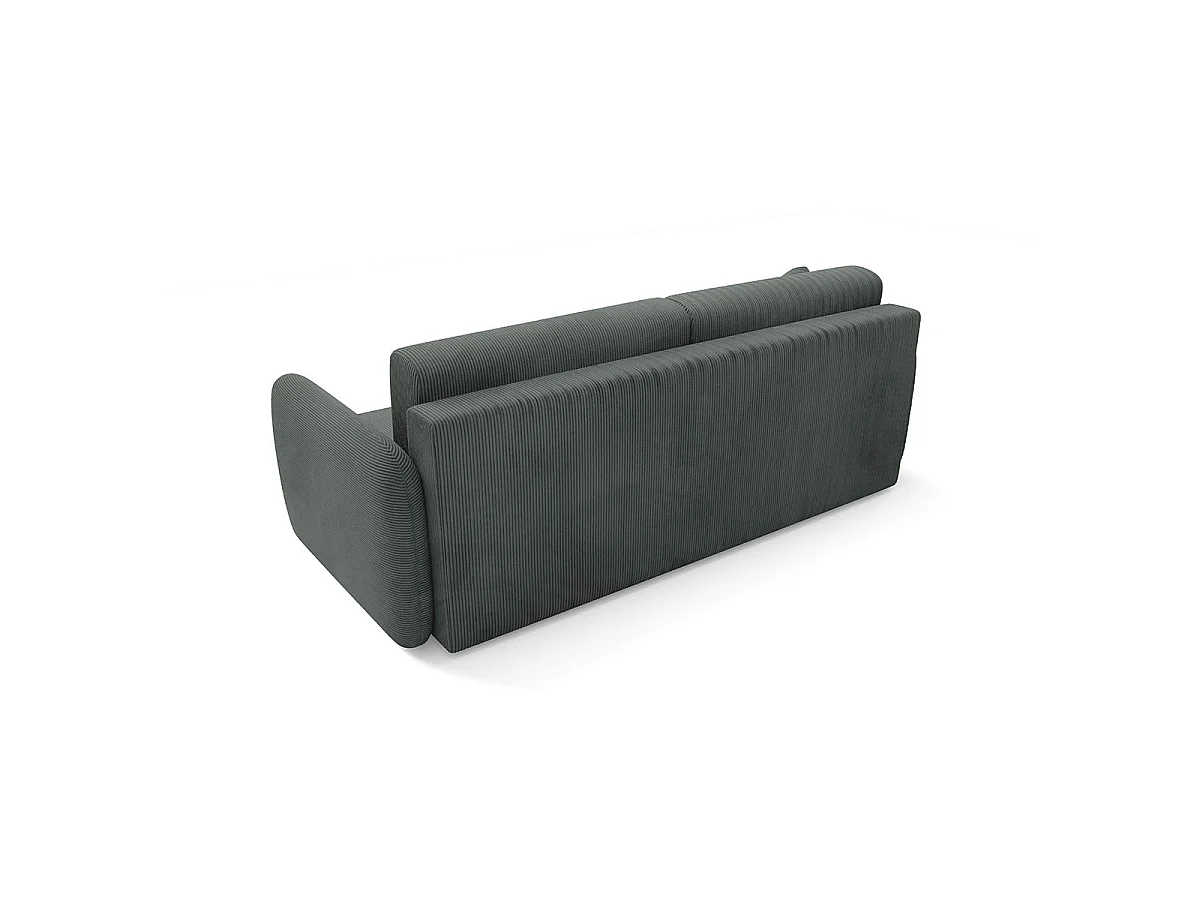 3-sitsig bäddsoffa med förvaringsutrymme, modell Dora, mörkgrå