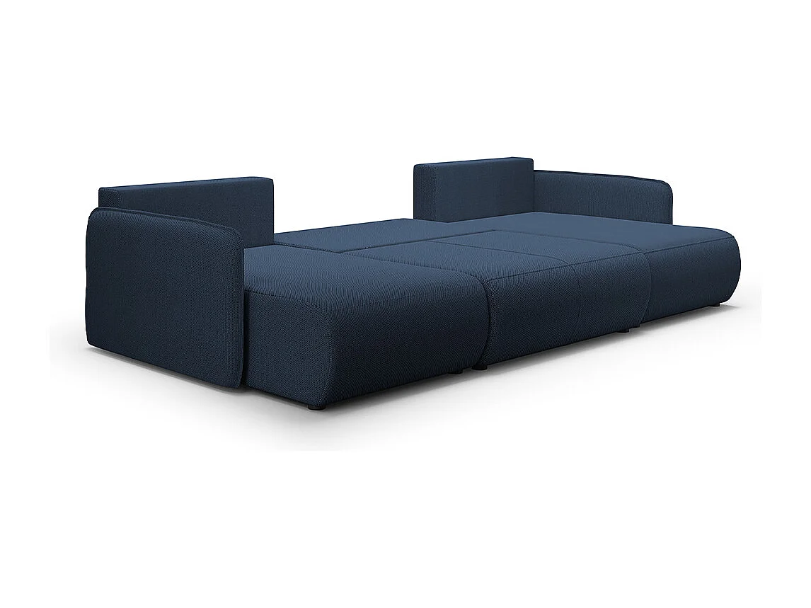 Canapé U 5 places convertible coffre Claudio Bleu foncé