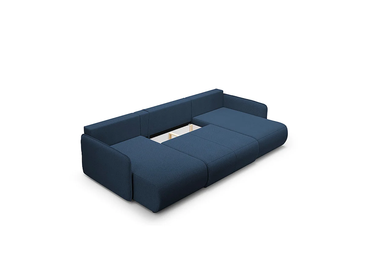 U-soffa 5 sittplatser bäddsoffa med förvaringsutrymme Claudio Mörkblå
