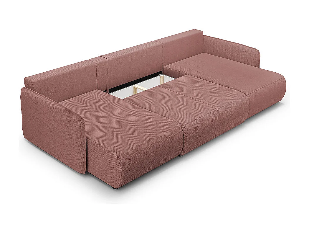 Canapé U 5 places convertible coffre Claudio Rose