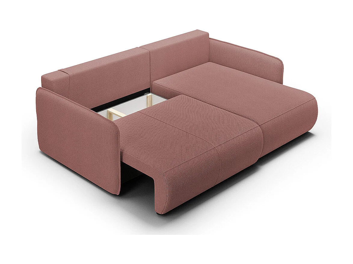 Canapé d'angle réversible et convertible 3 places avec coffre Claudio Rose