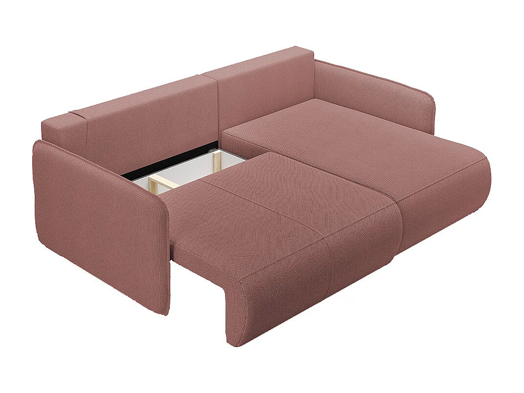 Canapé d'angle réversible et convertible 3 places avec coffre Claudio Rose