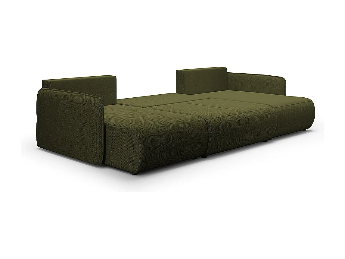 Canapé U 5 places convertible coffre Claudio Vert