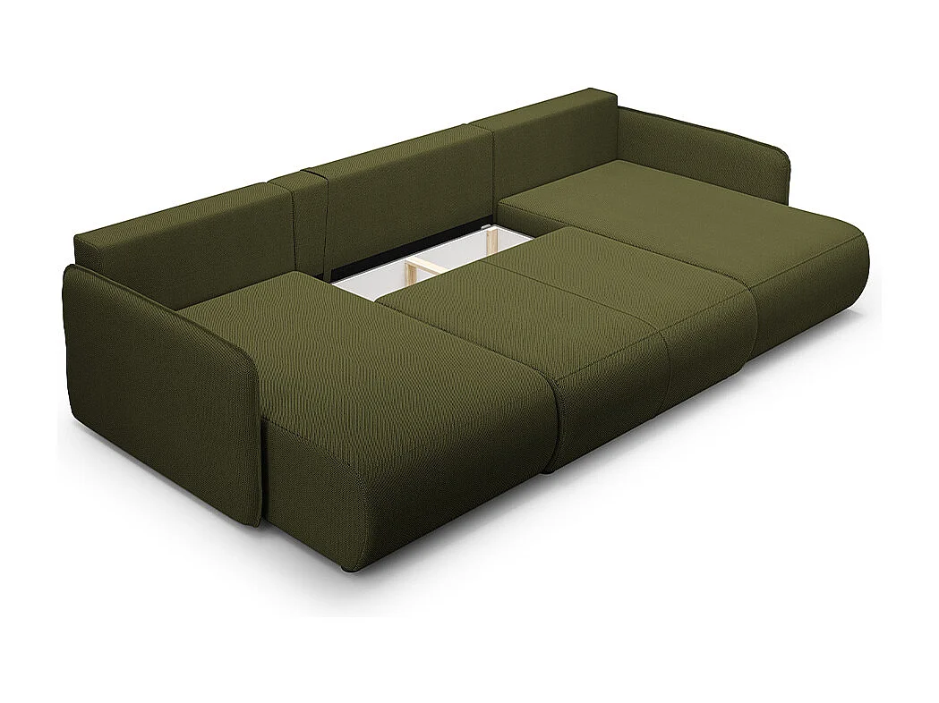 Canapé U 5 places convertible coffre Claudio Vert