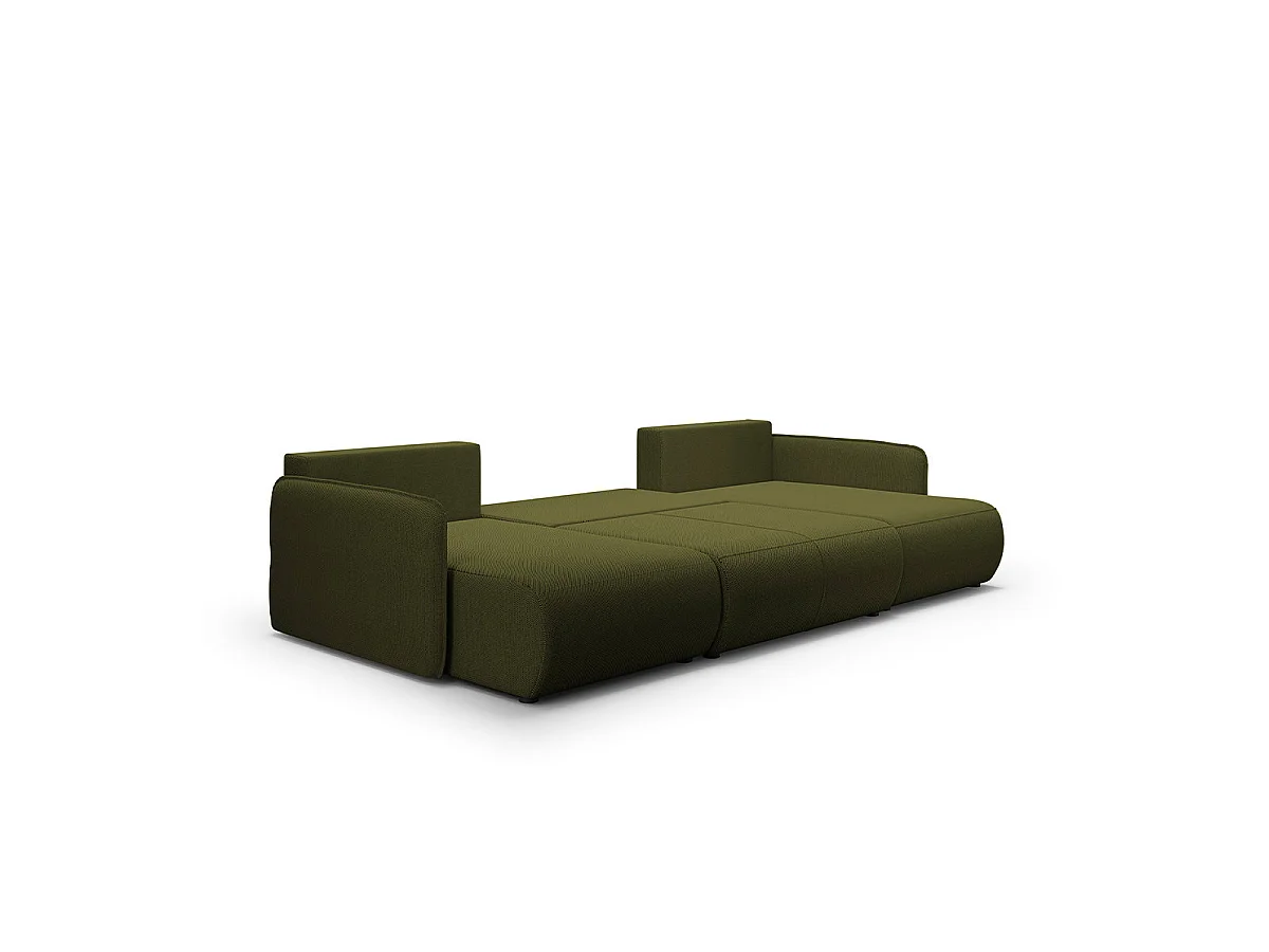 U-soffa 5 sittplatser bäddsoffa med förvaringsutrymme Claudio Grön