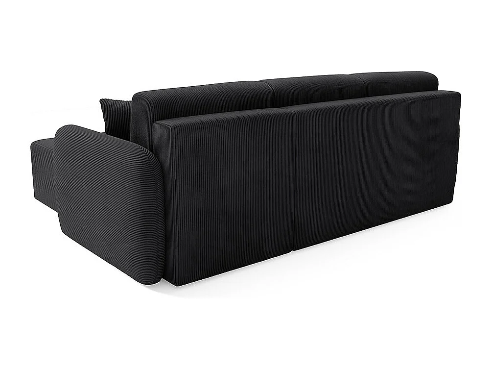 Canapé d'angle réversible et convertible 3 places avec coffre Dora Noir