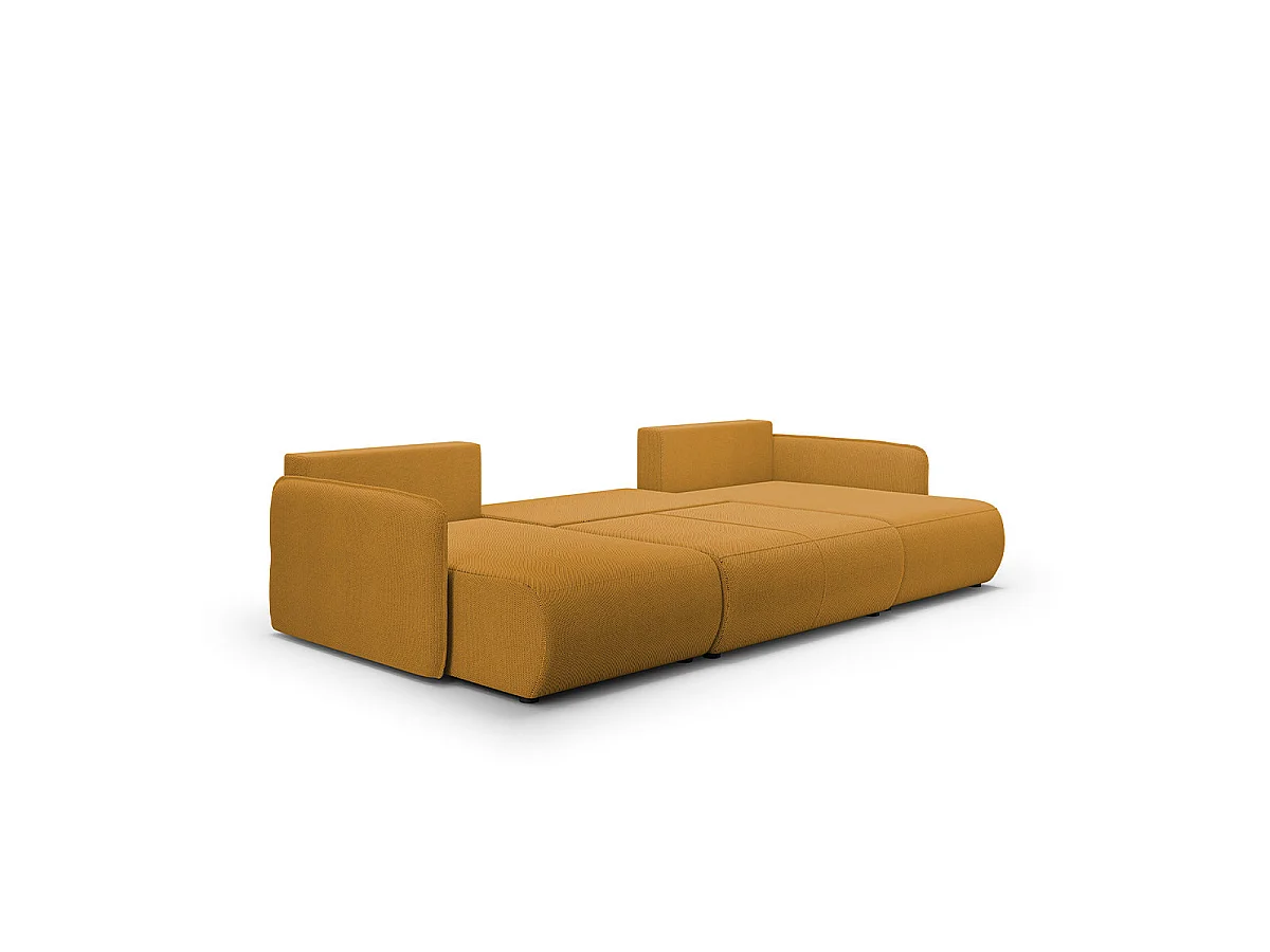 U-soffa 5 sittplatser bäddsoffa med förvaringsutrymme Claudio Senapsgul