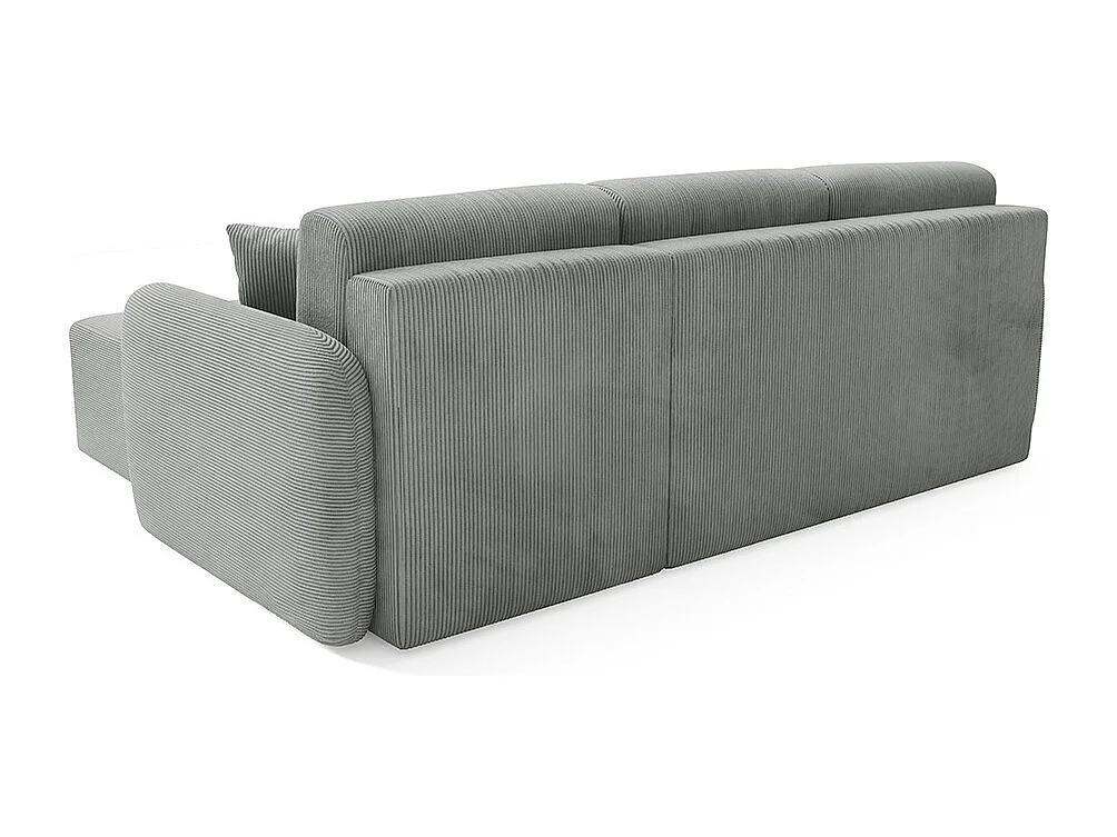 Canapé d'angle réversible et convertible 3 places avec coffre Dora Gris clair